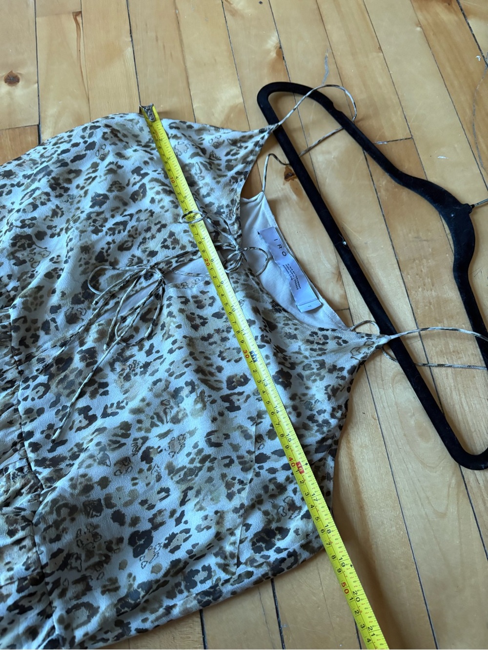 IRO Sz 8 (40) Buzon 100% Silk Leopard Print Tiered Mini Dress - Picture 8 of 10